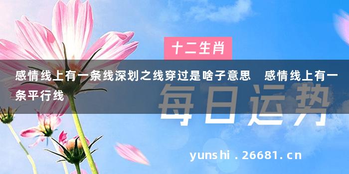 感情线上有一条线深划之线穿过是啥子意思 感情线上有一条平行线